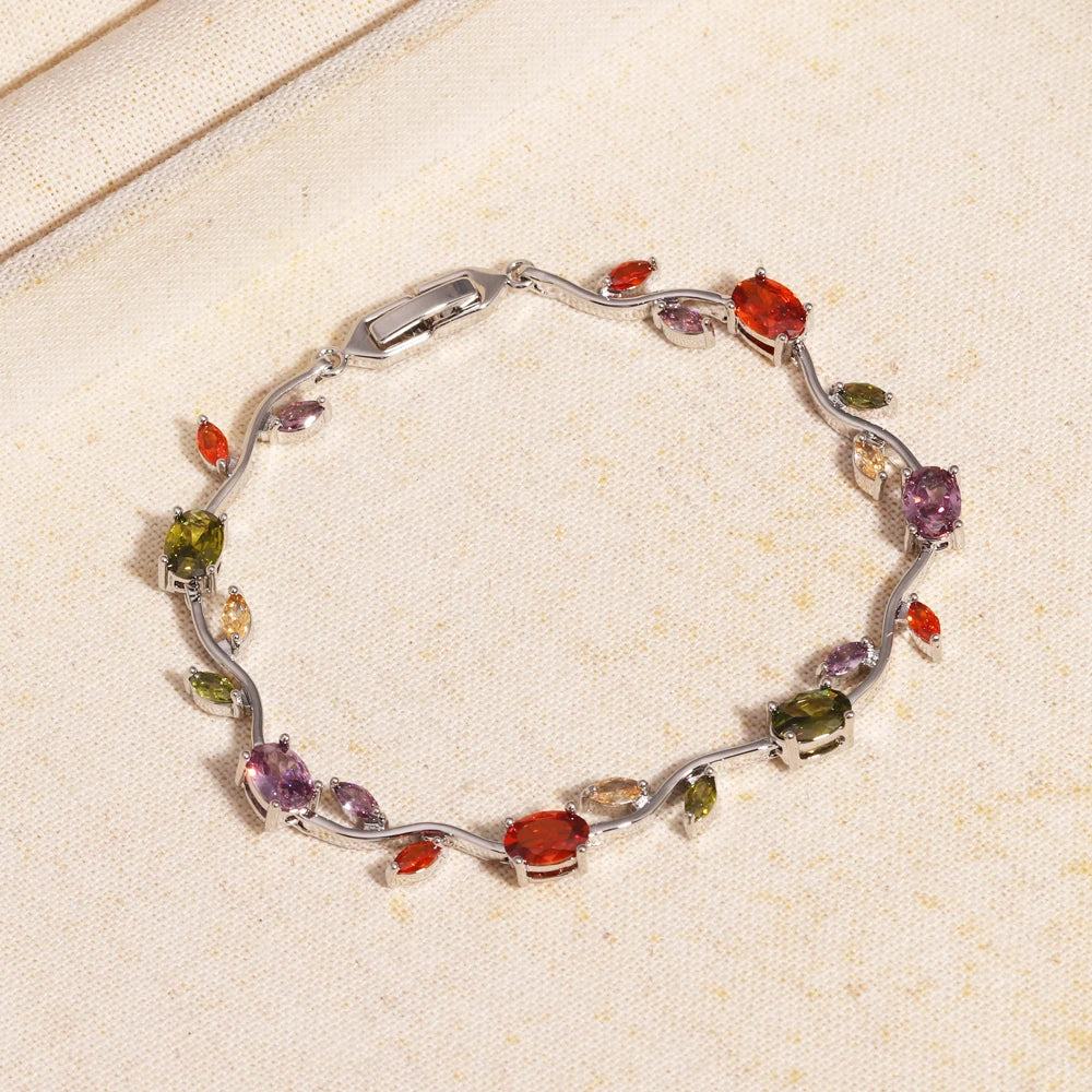 Zirconia Leaf Bridal Bracelets
