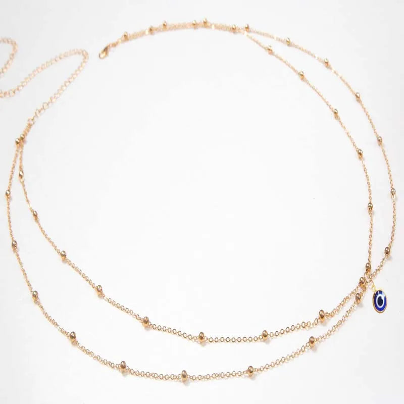 Double Layer Beaded Waist Chain