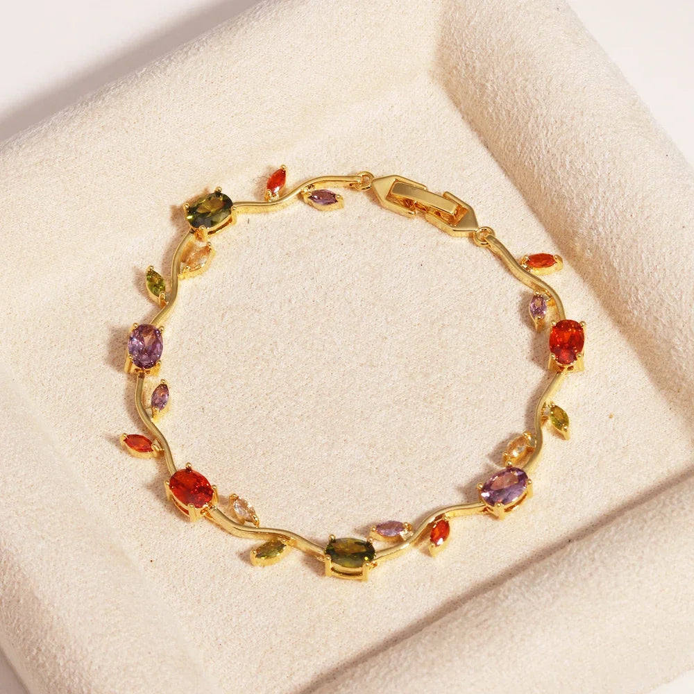 Zirconia Leaf Bridal Bracelets