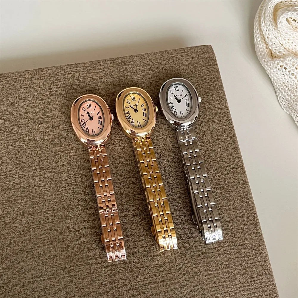 Oval Dial Small Gold Watch