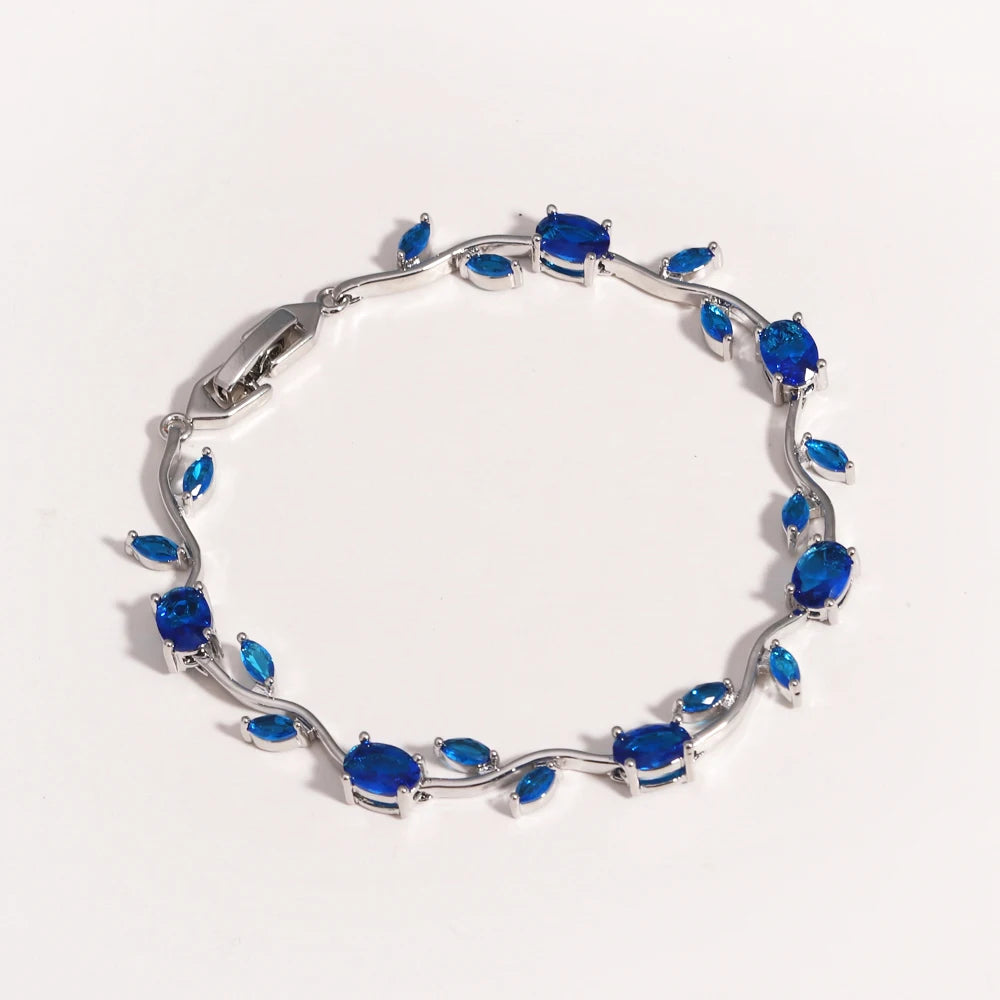 Zirconia Leaf Bridal Bracelets