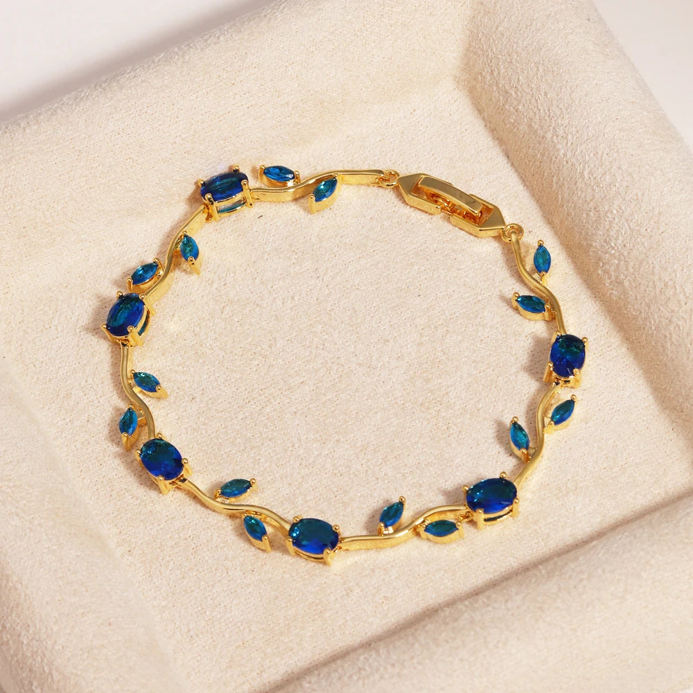 Zirconia Leaf Bridal Bracelets