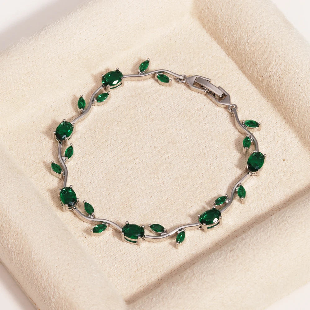 Zirconia Leaf Bridal Bracelets