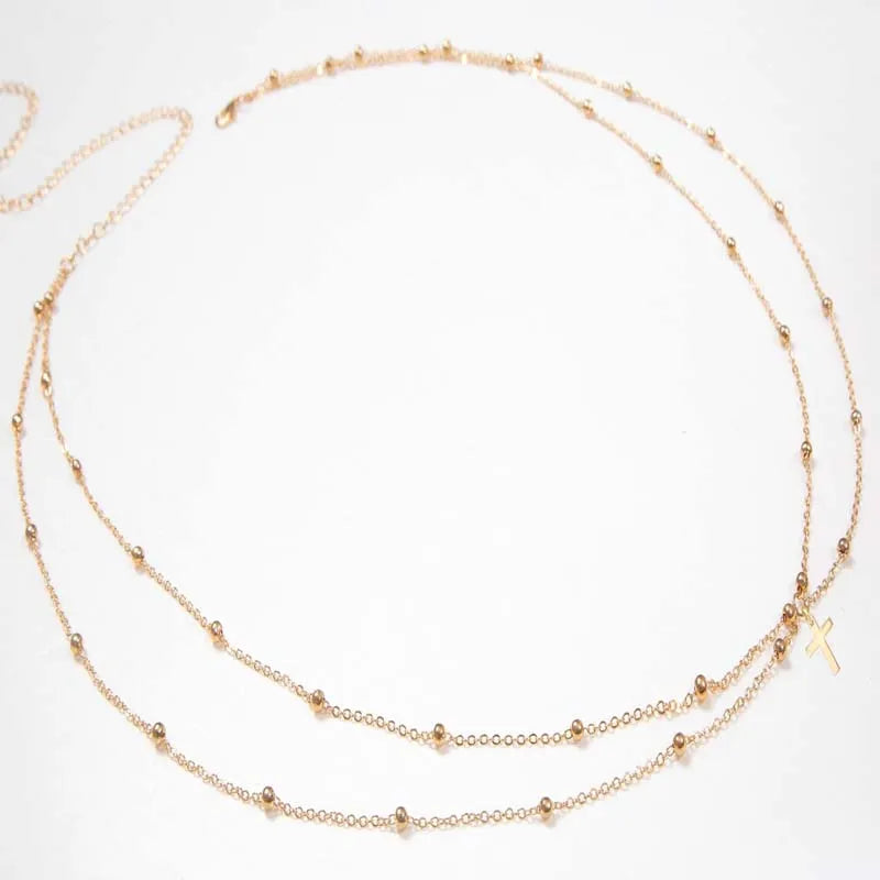 Double Layer Beaded Waist Chain