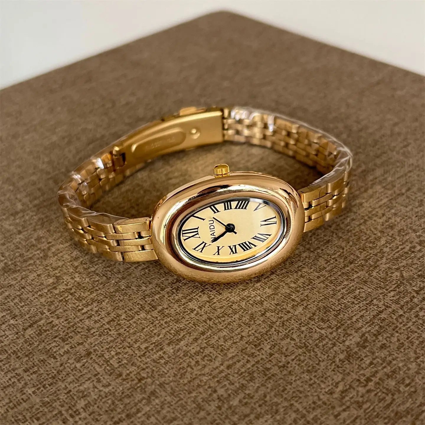 Oval Dial Small Gold Watch