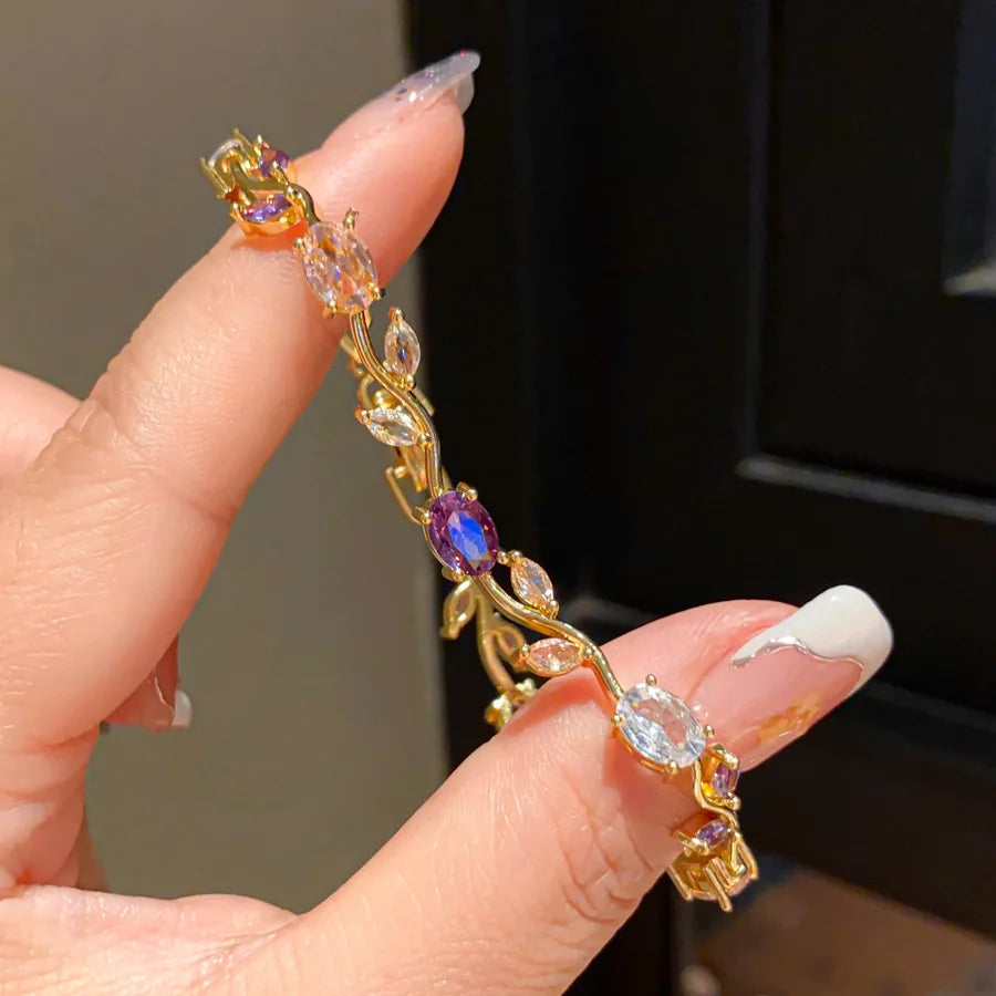Zirconia Leaf Bridal Bracelets