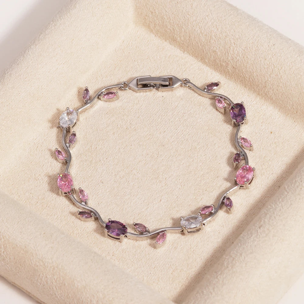 Zirconia Leaf Bridal Bracelets